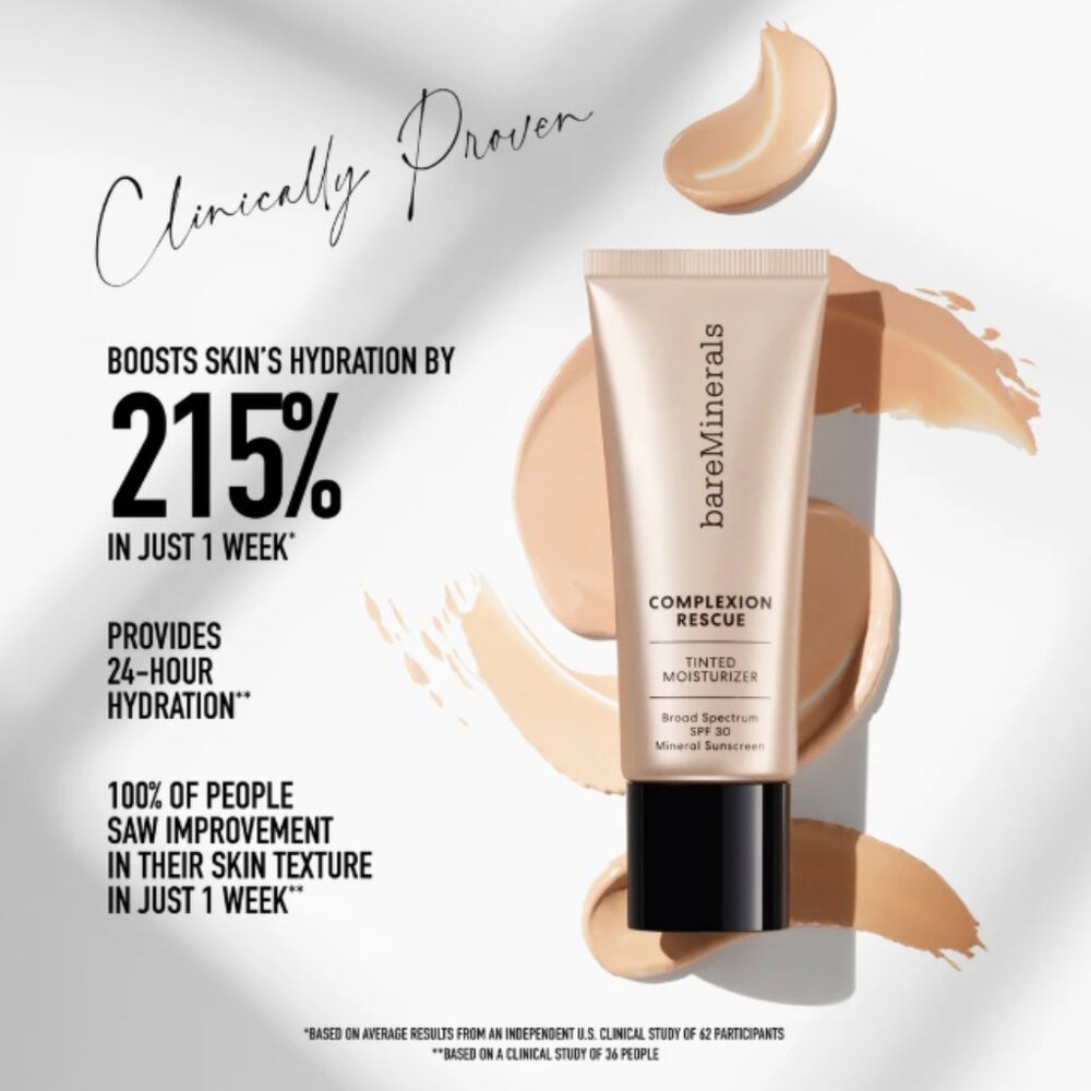 bareMinerals Complexion Rescue Tinted Moisturizer SPF 30 Shade Suede 04 NEW